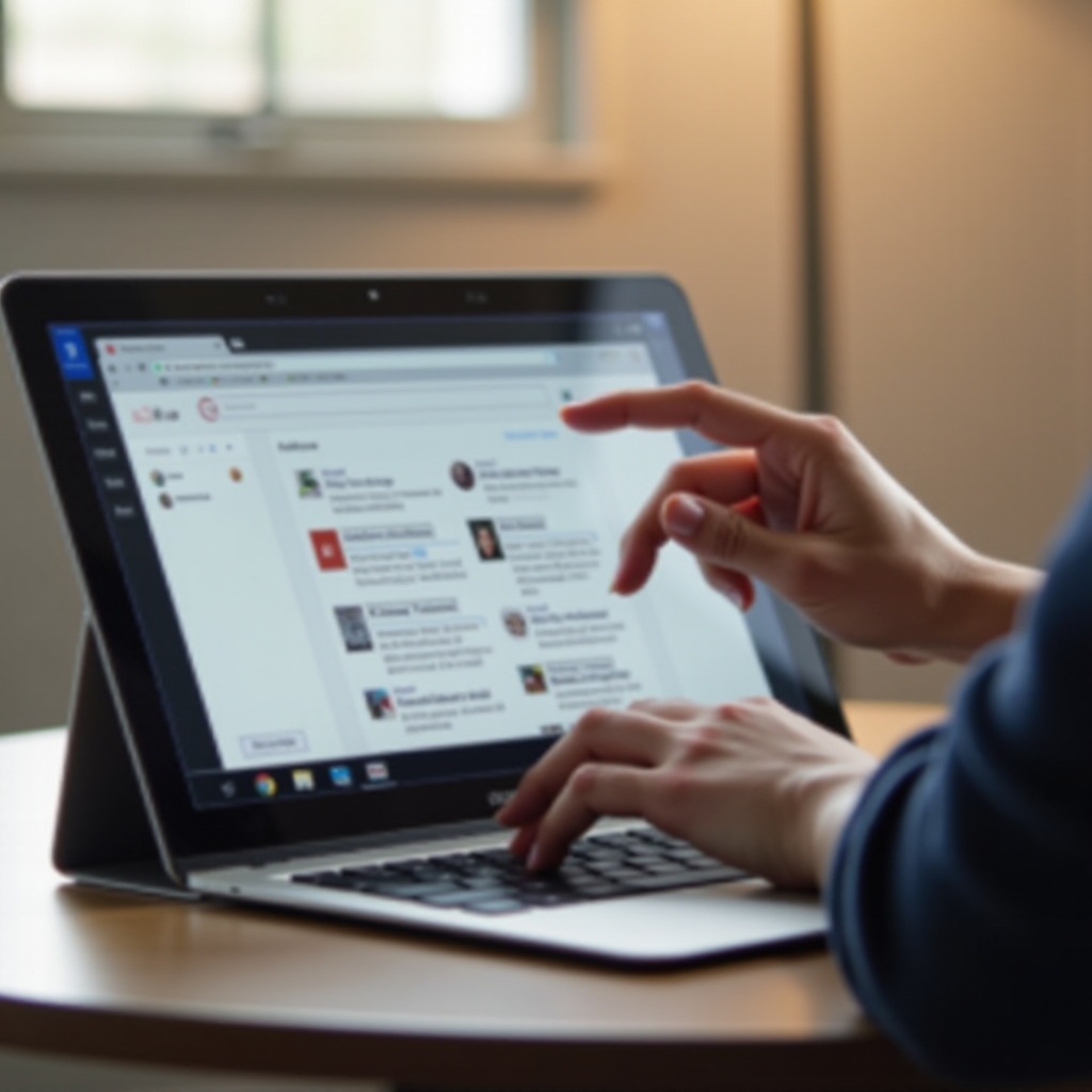 tablet modunda kaydırırken chromebook sekmeleri üstte kalıyor