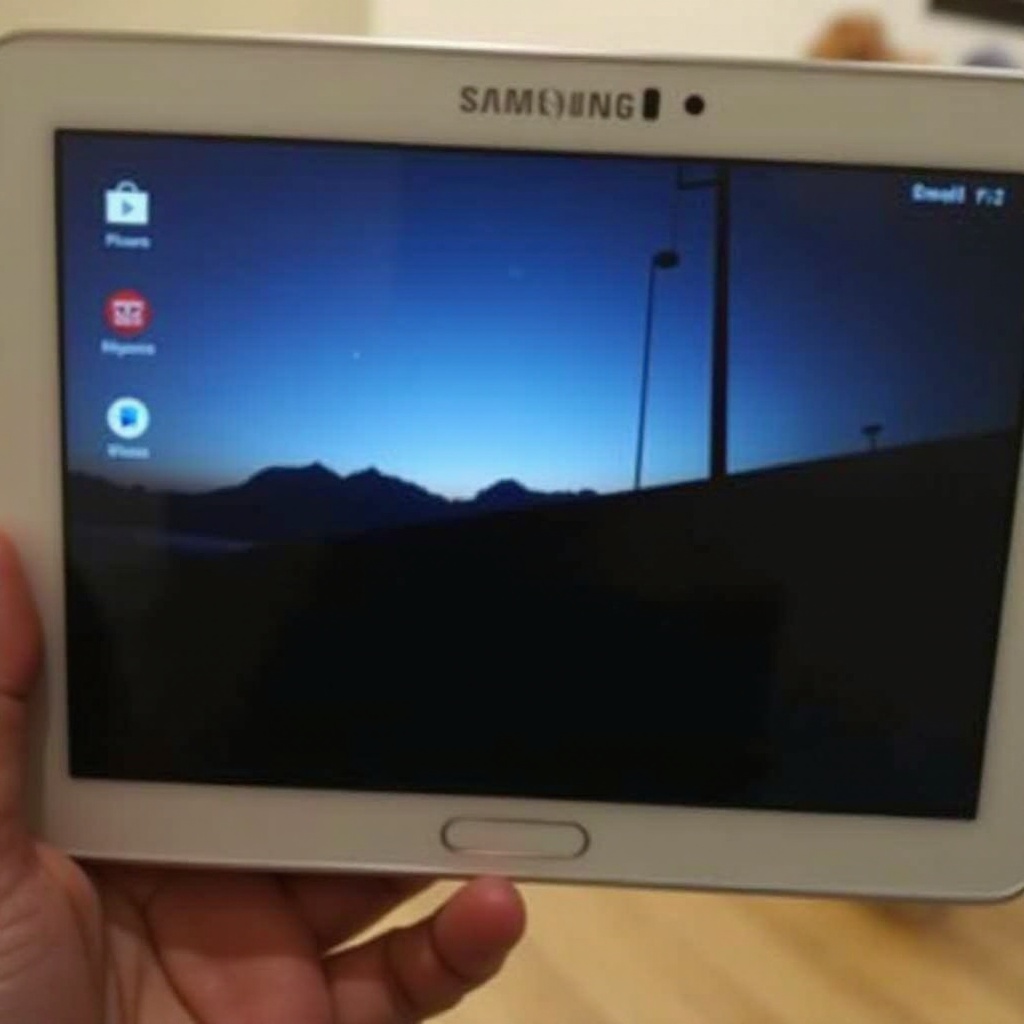 ปัญหาแท็บเล็ต samsung a9 หน้าจอครึ่งหนึ่ง